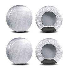 AMFOR TIRE COVERS SET AV 4 vattentta aluminiumfilmdck Sun Protectors passar 30 """" till 32 """" Tyrdiametrar vderbestndiga dckskyddare