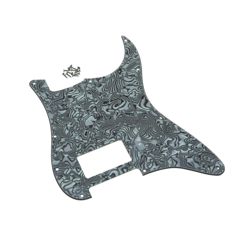 Kaish Battipenna A 11 Fori, St Strat, Un Humbucker, Per Chitarra Fender Delonge, Guscio Bianco E Nero.-image