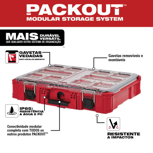 Milano Milwaukee 48-22-8430 Packout, Οργανωτής Μικρών Εξαρτημάτων με 10 Διαμερίσματα 2