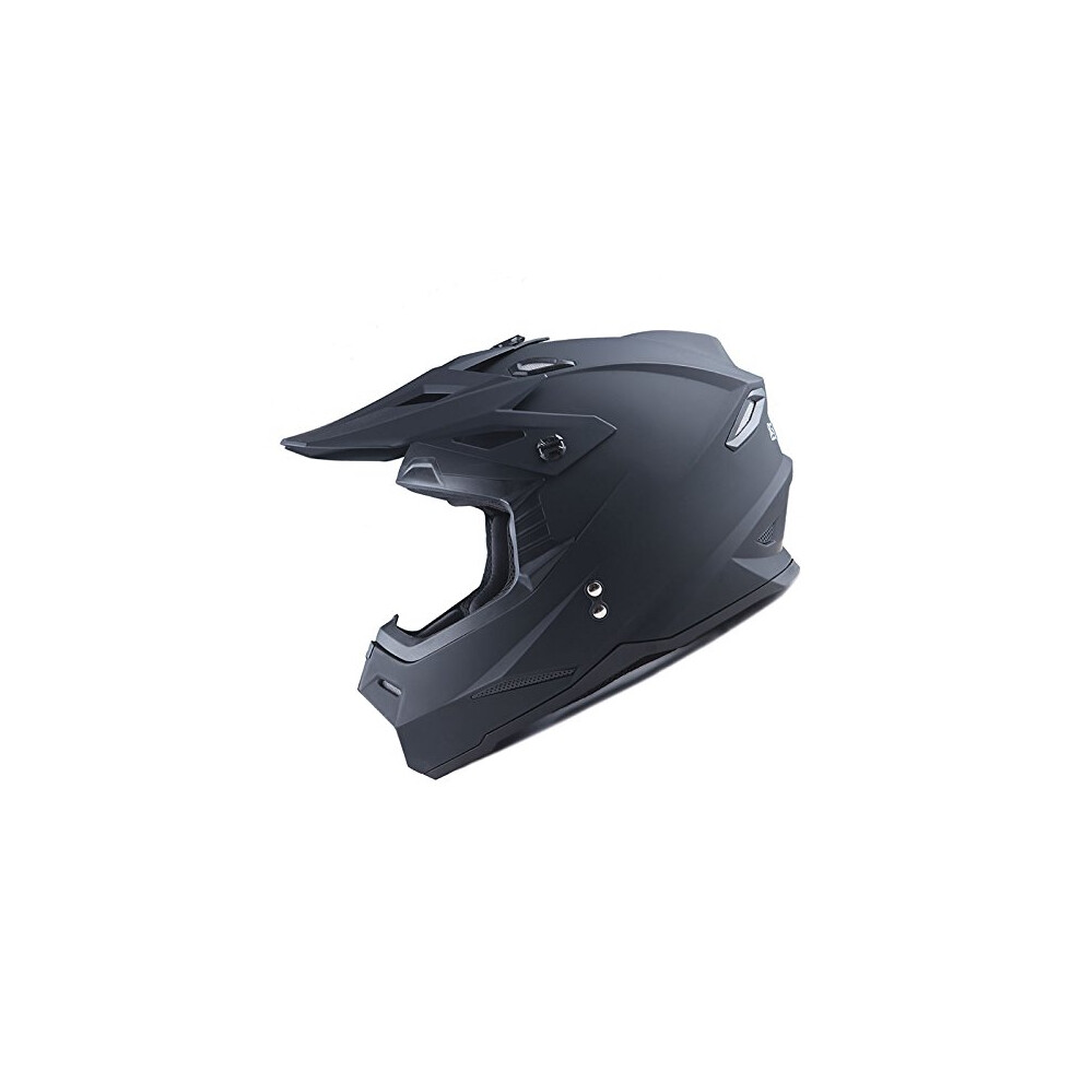Casco Da Motocross Per Adulti 1Storm Bmx Mx Atv Dirt Bike Four Wheeler Quad Moto Casco Integrale Stile Racing: HF801 Nero Opaco-image