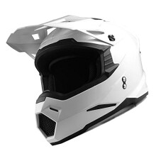Capacete Motocross Adulto 1Storm BMX MX ATV Dirt Bike Quads Full Face Racing HF801 Branco Brilhante