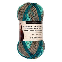 Loops & Threads Charisma Tweed Stripe Garn 1 Knuel 3,5 oz. - Cappuccino