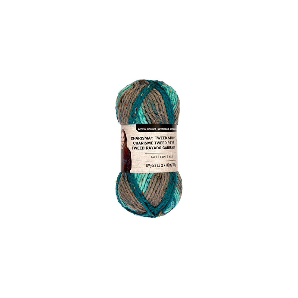 Loops & Threads Charisma Tweed Stripe Yarn 1 Ball 3.5 oz. - Cappuccino