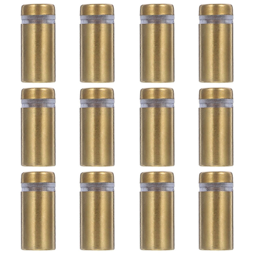 Kricely (As Show, One Size) 12Pcs Sign Holders Standoff Screws Advertising Glass Acrylic Standoff Stainless Steel Nails