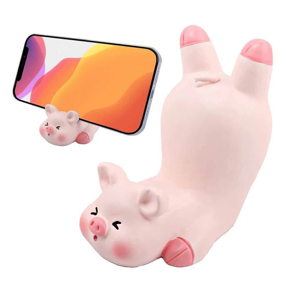 (As Show, One Size) Cute Phone Holder Lovely Pig Cell Phone Desk Stand Animal Desktop Accessories(Shape D) Pink 5091524062396