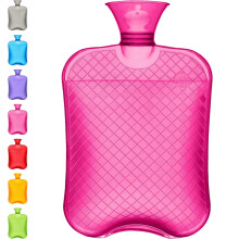 (As show, One size) Classic Premium Hot Water Bag for Pain Relief, Back Pain, Period Pain - Pink
