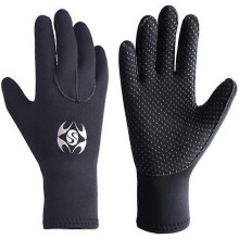(As show, One size) 3mm Neoprene Wetsuit Gloves Thermal Non-slip Wear-resistant Swimming Surfing Fishing Diving Gloves(M)