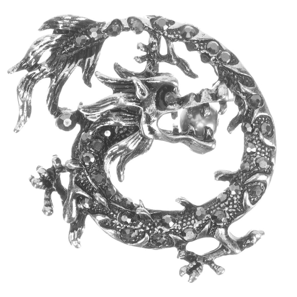 Kricely (As Show, One Size) Chinese Dragon Brooch Vintage Brooch Pin Suit Clothes Lapel Pin For Men