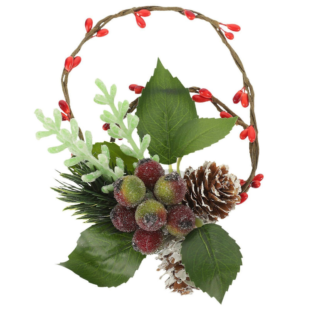 Kricely (As Show, One Size) Christmas Mini Wreath Shaped Ornament Hanging Ornament Christmas Tree Hanging Decoration