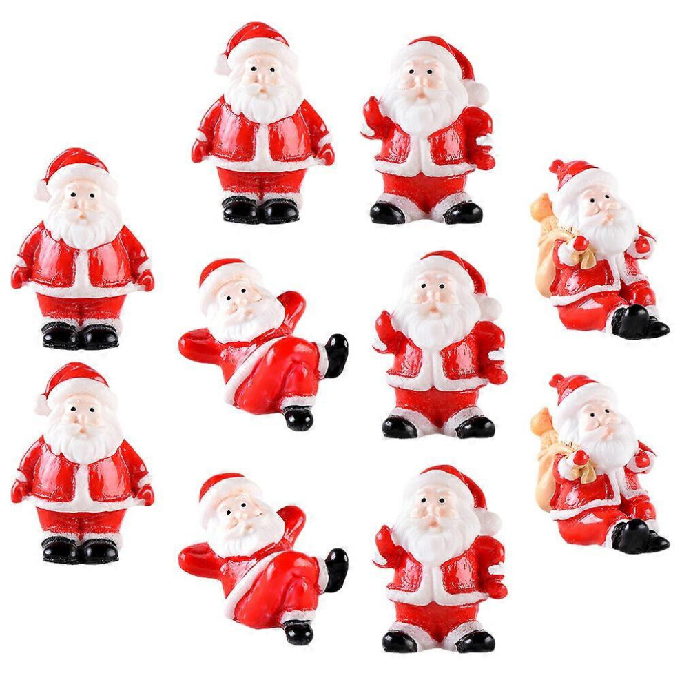 Kricely (As Show, One Size) 10Pcs Xmas Miniature Snowman Figurines Miniature Christmas Figurines Miniature Christmas Decorations