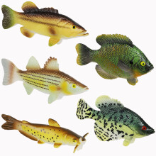 Toy Fish Factory American Angler Collection Leget?jsfiskes?t | Leget?jsfiskefigurer | Largemouth Bass Havkat Bluegill Crappie Striper | P?dagogis