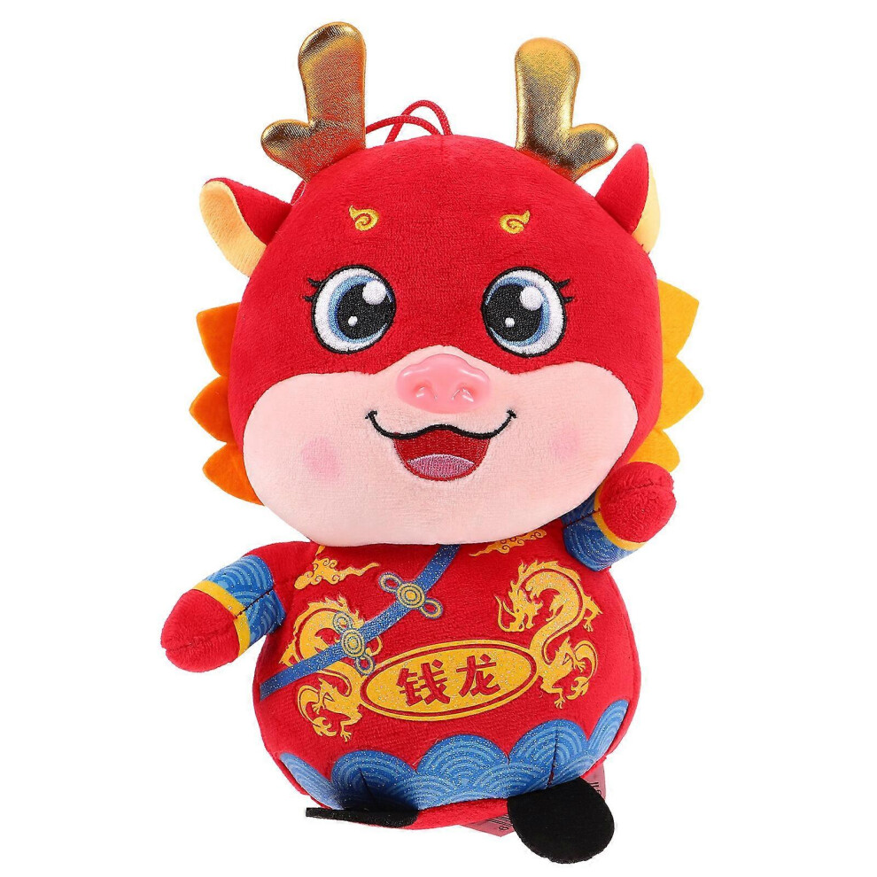 Kricely (As Show, One Size) Lovely Plush Dragon Doll Stuffed Dragon Doll Chinese Mascot Plush Dragon Doll New Year Gift