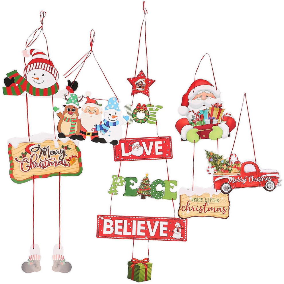 Kricely (As Show, One Size) 5Pcs Christmas Tree Hanging Pendant Decorative Xmas Tree Ornament Paper Hanging Ornament
