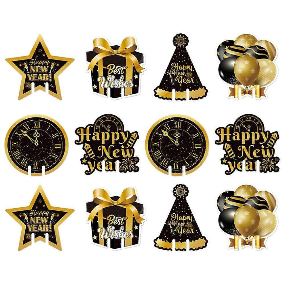 Kricely (As Show, One Size) 2 Pcaks New Year Goblet Drink Markers Festival New Year Wine Glass Decorations Cup Cards