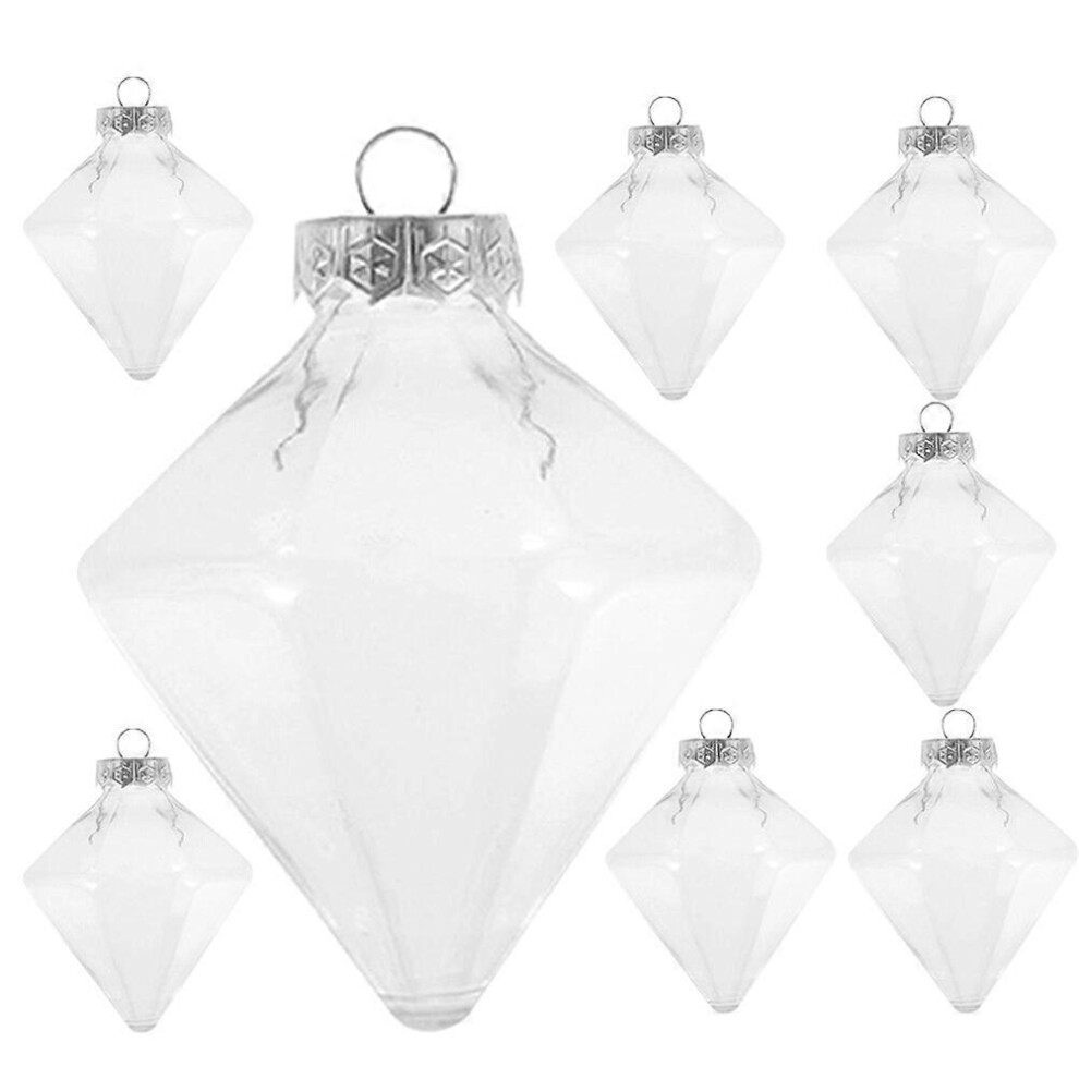 Kricely (As Show, One Size) 8Pcs Transparent Christmas Ball Ornaments Hanging Xmas Ball Pendant Fillable Ball Decorations