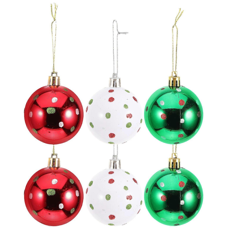 Kricely (As Show, One Size) 6Pcs Christmas Hanging Balls Decorative Balls Xmas Tree Ball Decorations Xmas Ball Ornaments