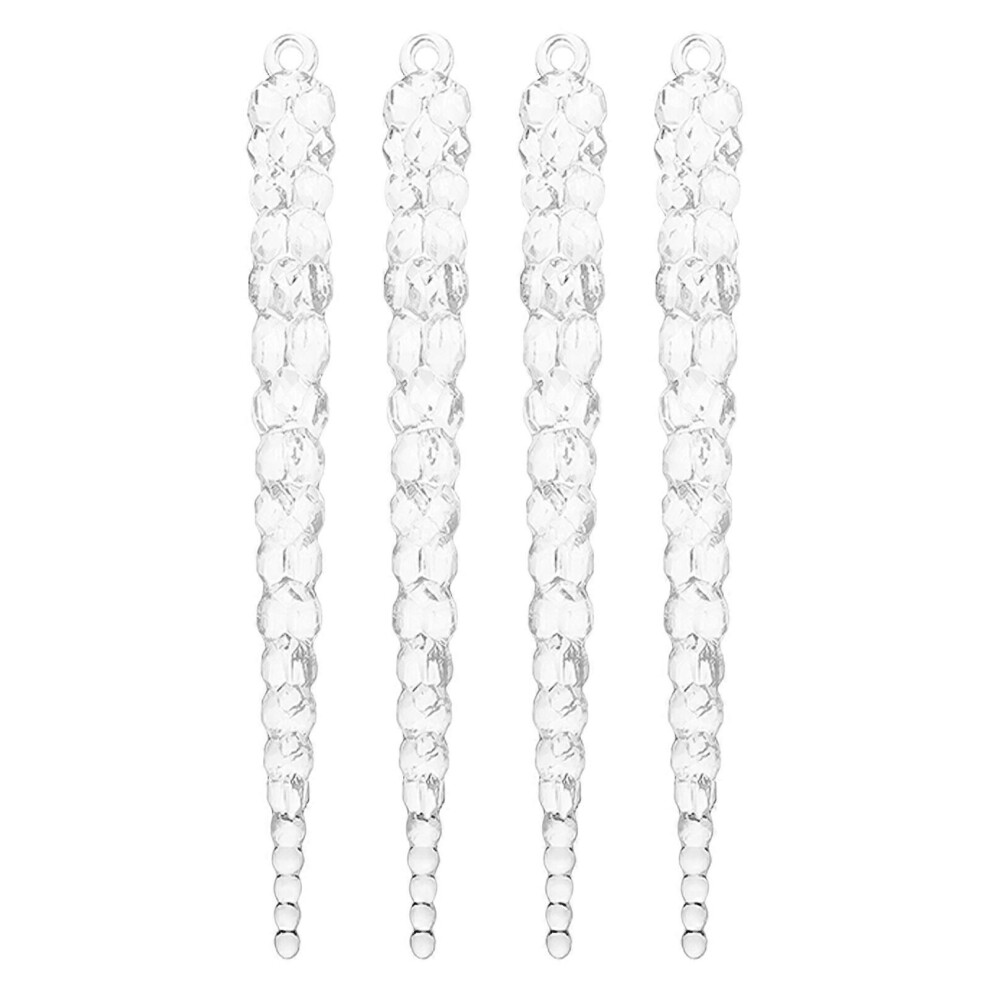 Kricely (As Show, One Size) 4Pcs Christmas Tree Pendants Christmas Tree Hanging Ornament Simulation Ice Pillar Ornaments