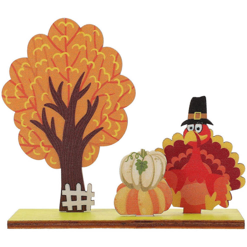 Kricely (As Show, One Size) Thanksgiving Table Wood Sign Decor Fall Harvest Festival Themed Table Centerpiece Thanksgiving Home Decor
