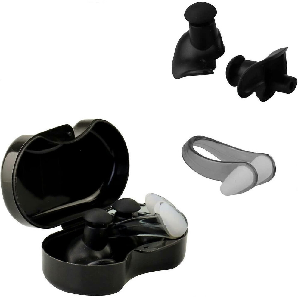 Konhill (As Show, One Size) Swimming Ear Plugs Nose Clip Nose Protector For Adults Great Waterproof Reusable Silicone Earplugs Nose Clips For Swimming
