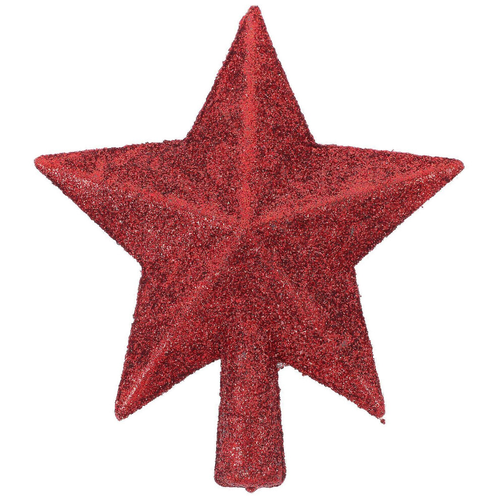 Kricely (As Show, One Size) Nicexmas Treasures Glitte Mini Star Christmas Tree Topper Christmas Tree Topper Red