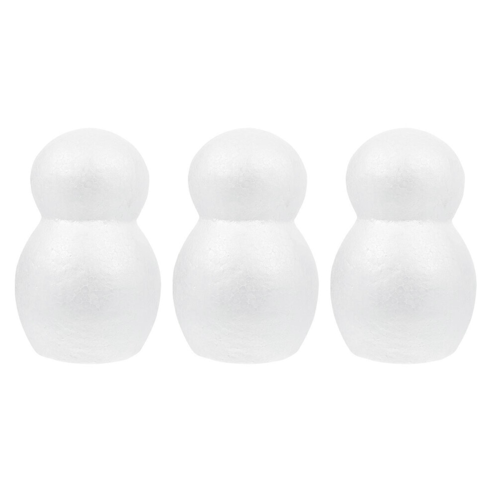 Kricely (As Show, One Size) 3Pcs Snowman Crafts Diy Kit Christmas Crafting Kids Snowman Making Supplies (White) White