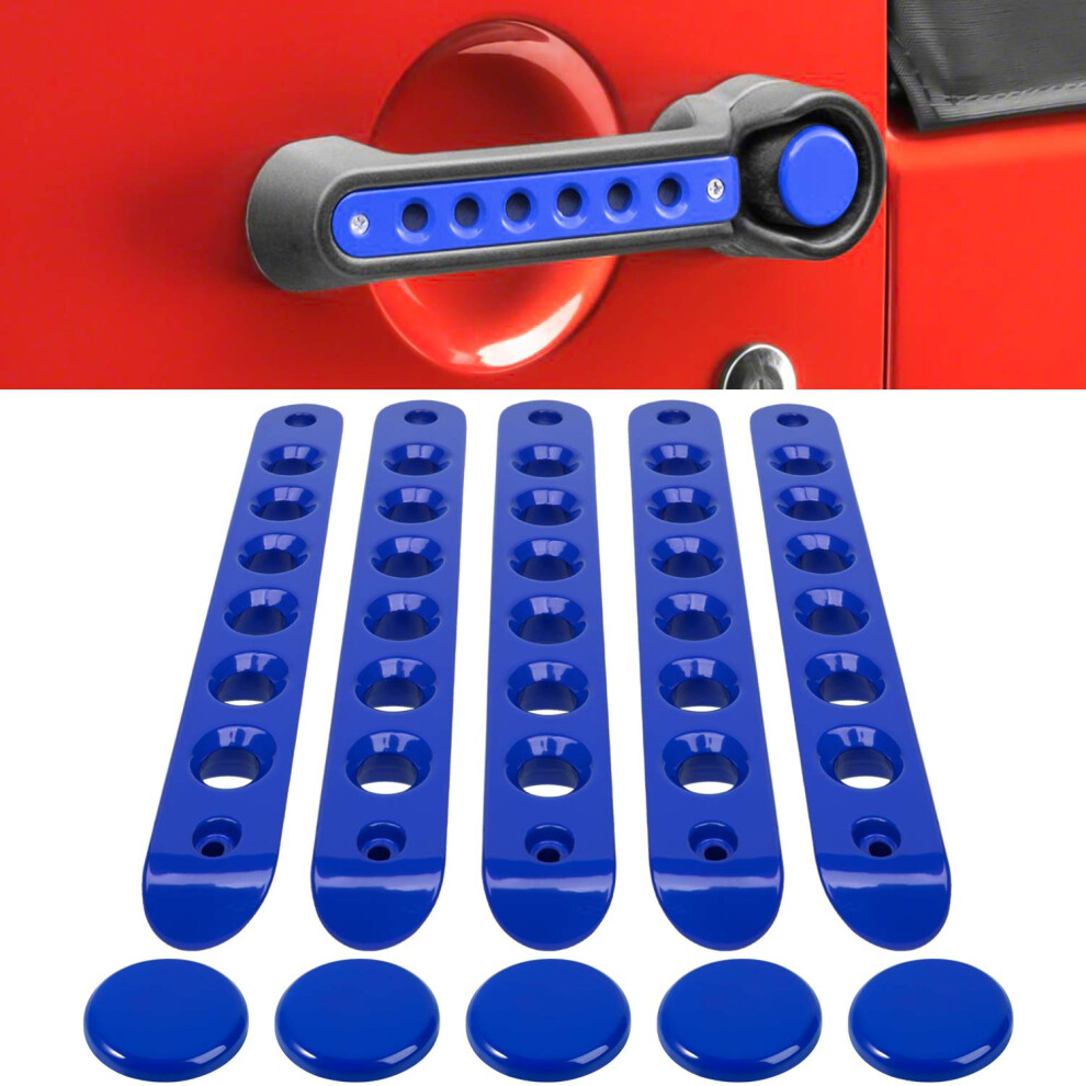 E-Cowlboy Grab Handle Inserts Coverpush Button Knobs Cover Trim For Jeep Wrangler Jk Jku Sahara Rubicon Unlimited 2007-2018 Exterior Door Handle Deco 740931679608