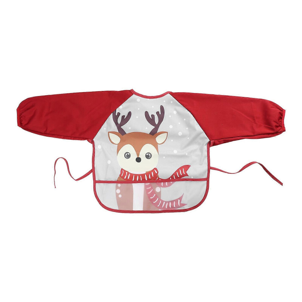 (As Show, One Size) Waterproof Sleeved Bib Toddler Bib Baby Bib Smock Toddler Full Cover Bib Apron Kricely