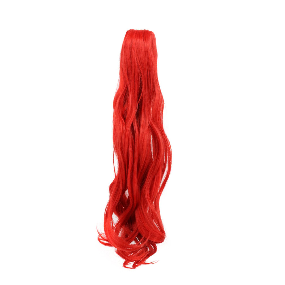 La Tela Di Carlotta Karlery Curly Clip In Thick Claw Drawstring Ponytail Multi-Colored Hair Pony Tail Hair Extension Red