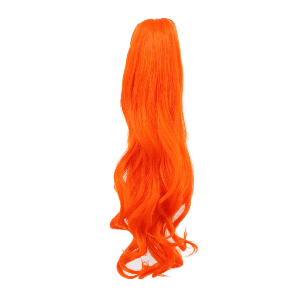 La Tela Di Carlotta Karlery Curly Clip In Thick Claw Drawstring Ponytail Multi-Colored Hair Pony Tail Hair Extension Orange