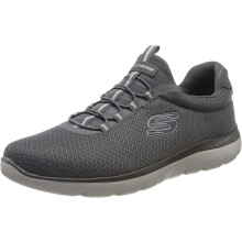 Baskets mi-hautes Skechers pour hommes, gris anthracite, bordure en maille, anthracite, 95