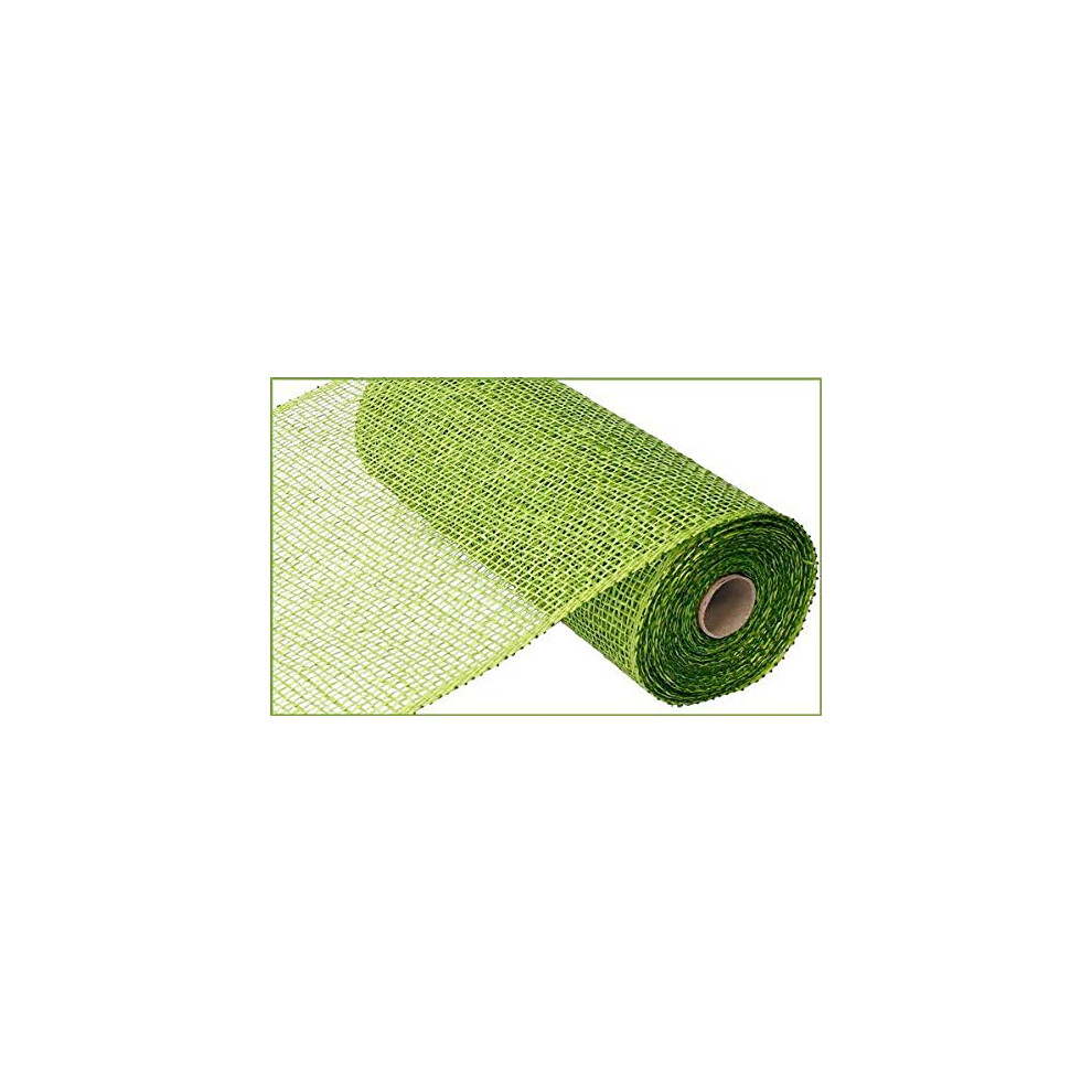 Toile de jute d   corative en poly 10 x 10 m   tres (vert citron)