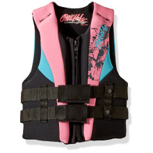 O'Neill Youth Reactor USCG Life Vest Black/Pet/Turquoise 1SZ