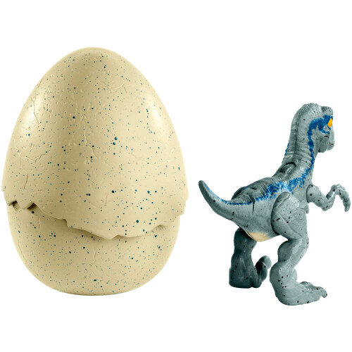 Mattel JURASSIC WORLD HATCH 'N PLAY DINOS Velociraptor Blue 2
