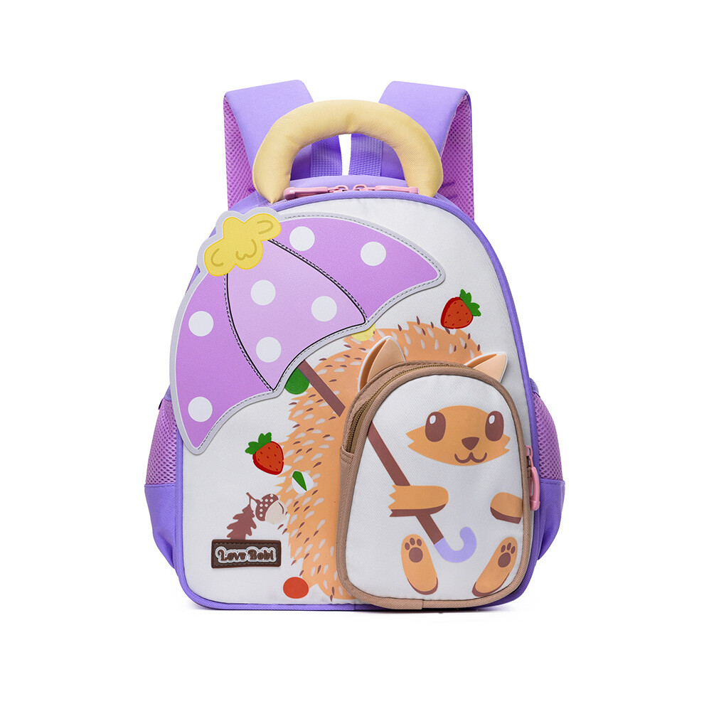 (Purple) Playful Cartoon Fun Hedgehog Backpack Kids Lightweight School Comfortable Bag-image-OPC-PG9FSHH-NEW