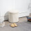 Homcom (Cream) HOMCOM Round Storage Ottoman with Lid, Vanity Stool with Storage 1