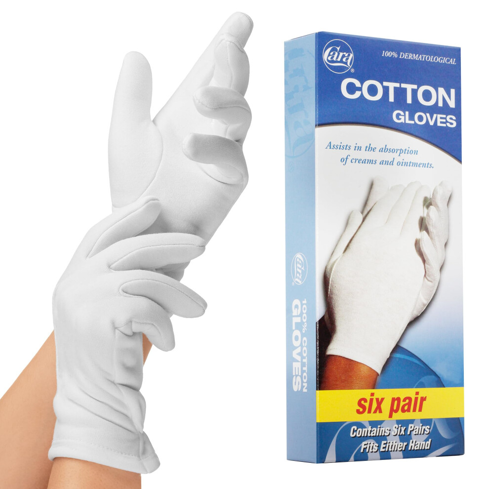 CARA Moisturizing Eczema Cotton Gloves  Large  6 Pair-image-OPC-PFNHNRX-NEW