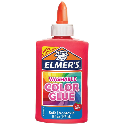 Elmer's Πλενόχρωμο Κόλλα, Ροζ, 5 Ουσίες, Ιδανικό για Σλάιμ, 5 Oz