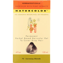 naturcolor 7C Kumminblond Hårfärgningsgel - örtbaserad grå täckning, permanent färg, 4 fl oz (118 ml) med aktivator