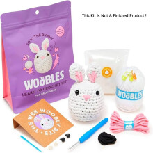 (blue) Beginner DIY Set Crochet Kit with Crochet Hooks Yarn Set DIY Crochet Stuffed Animal Kits