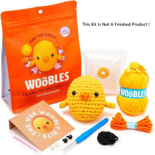 (yellow) Beginner DIY Set Crochet Kit with Crochet Hooks Yarn Set DIY Crochet Stuffed Animal Kits