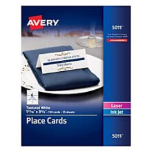 Avery Textured Inkjet/Laser-Tischkarten, perforiert, 1 7/16"" x 3 3/4"", wei, 150 Stck