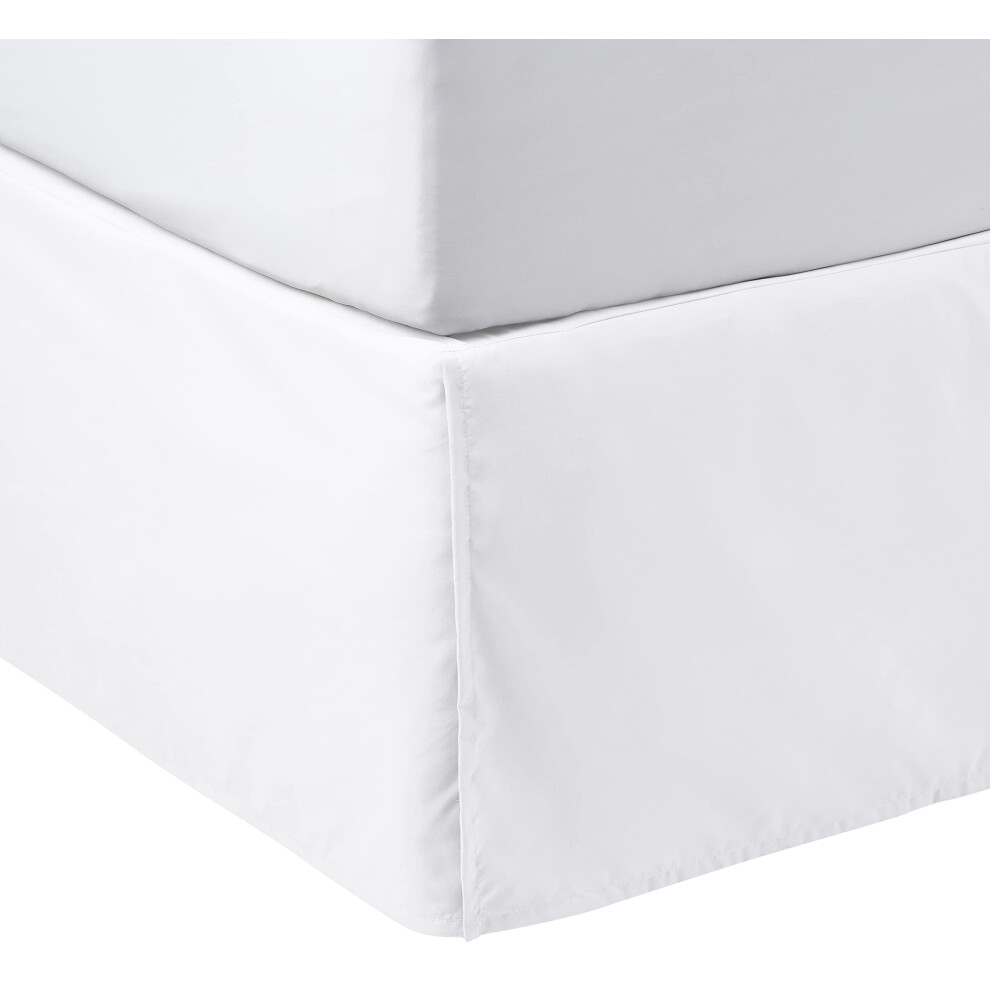Jupe de lit pliss   e l   g   re Amazon Basics, double, blanc brillant, unie
