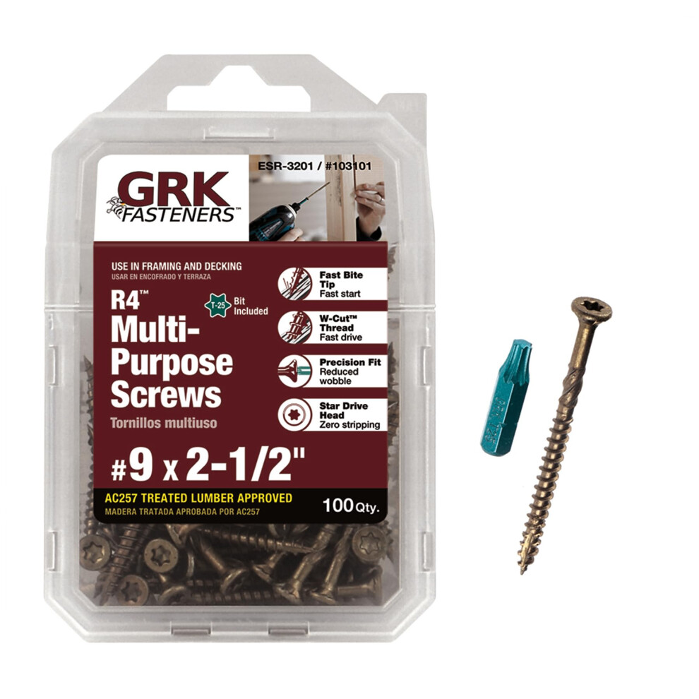 Grk Fasteners 103101 R4#9 X 2-1/2"""" Schrauben 100CT-image