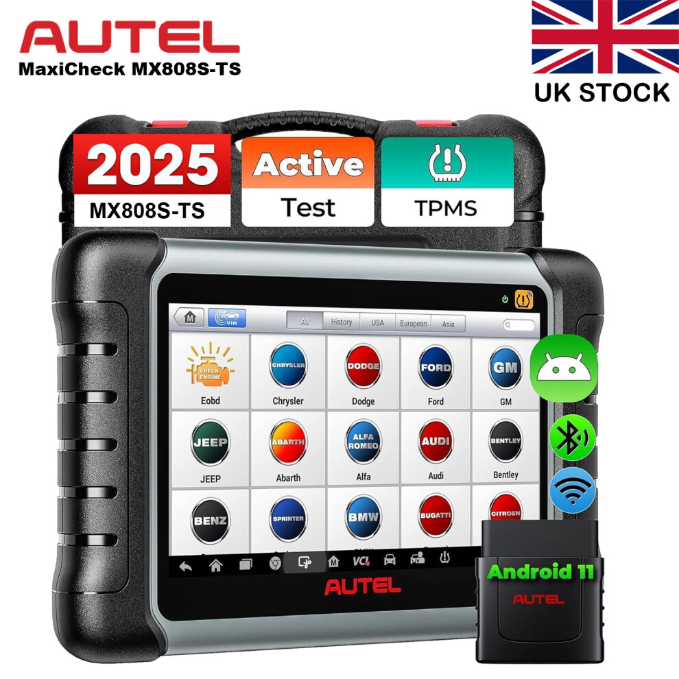 Autel MaxiCheck MX808S-TS Auto Diagnostic Scanner TPMS Programming Bi-directional Active Test Tool Upgrade of MK808TS MK808BT PRO MK808S