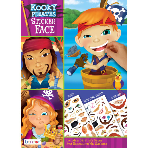 Bendon 42422 Kooky Pirates Create-A-Face Sticker Book