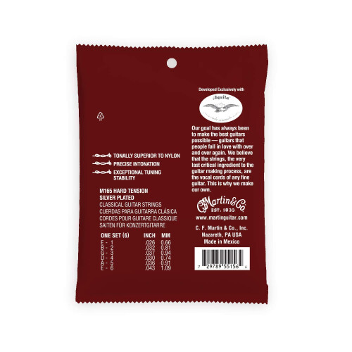 Martin Hard Spension Silver Belated Classical Guitar Strings (M165) 2