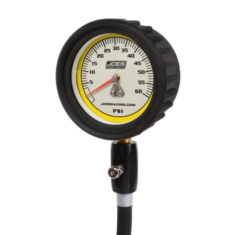 Joes Racing Products Tire Pressure Gauge, Pro Tire, Glow In The 0-60 Psi, Analog, 2-1/2 In Diameter, Face, 1 Lb. Increments, Pressure Hol Dark/White 615339127368