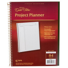 TableTop King 20-816 Gold Fiber 7 1/4"" x 9 1/2"" Projektplaner mit Drahtbindung und grnem Einband  6 Stck