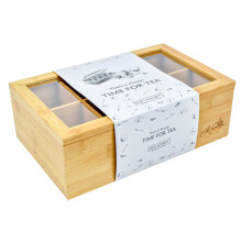 Organisateur de rangement de bote a the de cuisine Kozy | Grands compartiments de 8 storage et poitrine de the a charniere a tabar a cargaison t