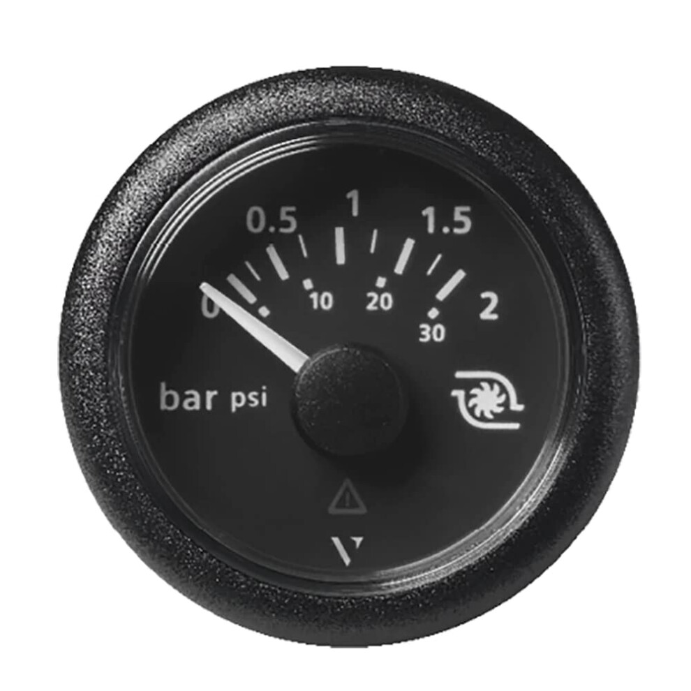 Veratron 52Mm (2-1/16"") Viewline Boost Pressure Gauge 2 Bar/30 Psi - Dial & Round Bezel Black 7640178723023